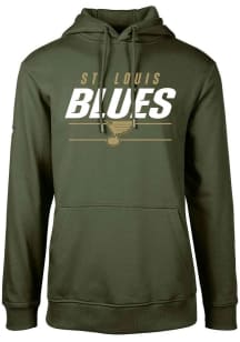 Levelwear St Louis Blues Mens Olive Podium Turnover Long Sleeve Hoodie