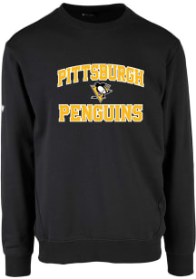 Levelwear Pittsburgh Penguins Mens Black Zane Long Sleeve Crew Sweatshirt