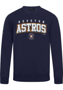 Levelwear Houston Astros Mens Navy Blue Zane Long Sleeve Crew Sweatshirt