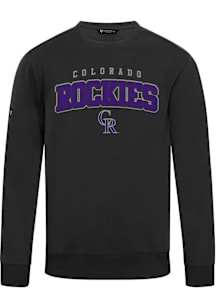 Levelwear Colorado Rockies Mens Black Zane Long Sleeve Crew Sweatshirt