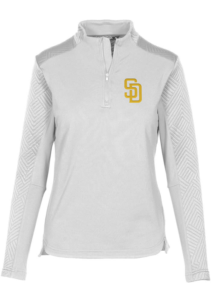 Levelwear San Diego Padres Women's White City Connect Energy 1/4 Zip Pullover, White, 88% Polyester / 12% SPANDEX, Size L, Rally House