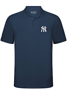 Levelwear New York Yankees Mens Navy Blue Omaha Short Sleeve Polo