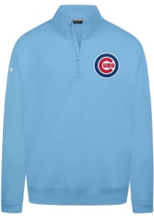 Levelwear Chicago Cubs Mens Light Blue Murray Long Sleeve Qtr Zip Pullover