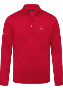 Levelwear St Louis Cardinals Mens Red Heron Long Sleeve Qtr Zip Pullover