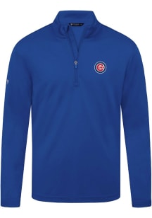 Levelwear Chicago Cubs Mens Blue Heron Long Sleeve Qtr Zip Pullover