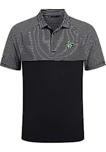 Levelwear Dallas Stars Mens Black Classic Stripes Short Sleeve Polo
