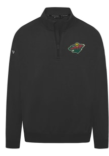 Levelwear Minnesota Wild Mens Black Murray Long Sleeve Qtr Zip Pullover