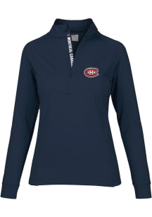 Levelwear Montreal Canadiens Womens Navy Blue Essence 1/4 Zip Pullover
