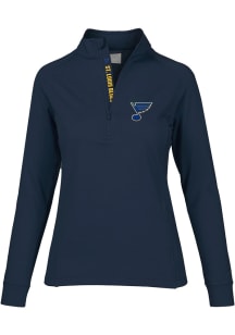 Levelwear St Louis Blues Womens Navy Blue Essence 1/4 Zip Pullover