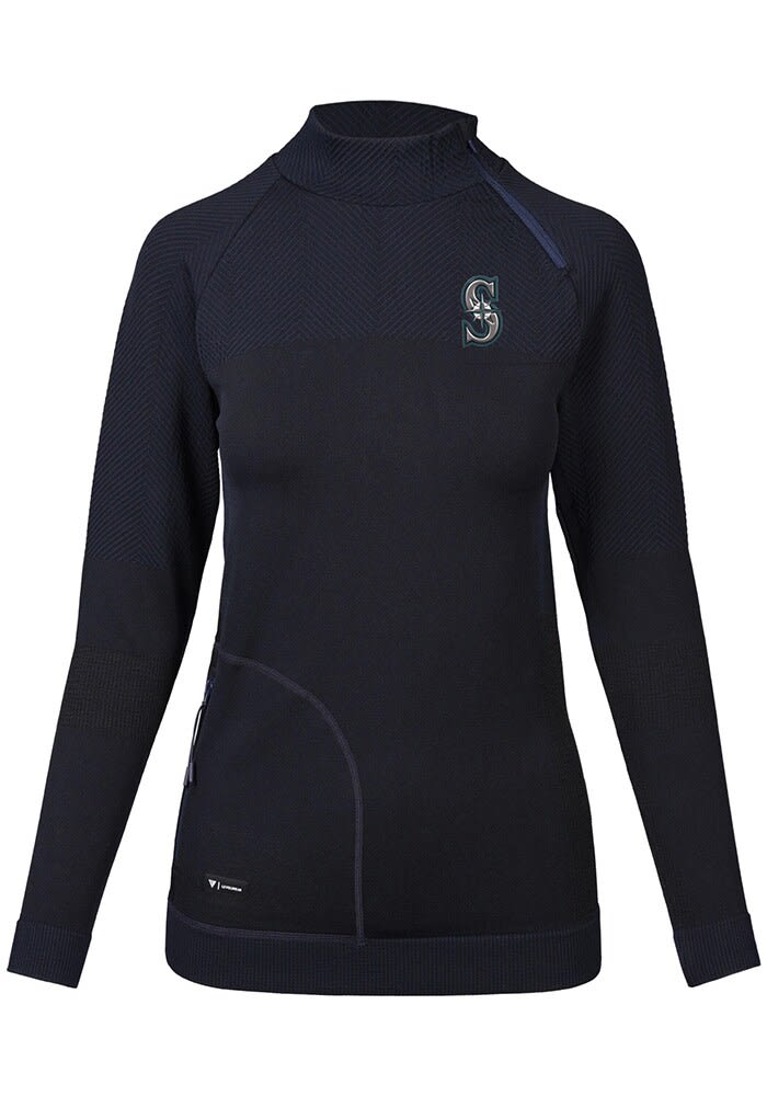 Levelwear Seattle Mariners Navy Blue Gear Long Sleeve 1/4 Zip Pullover, Navy Blue, 100% POLYESTER, Size XL, Rally House