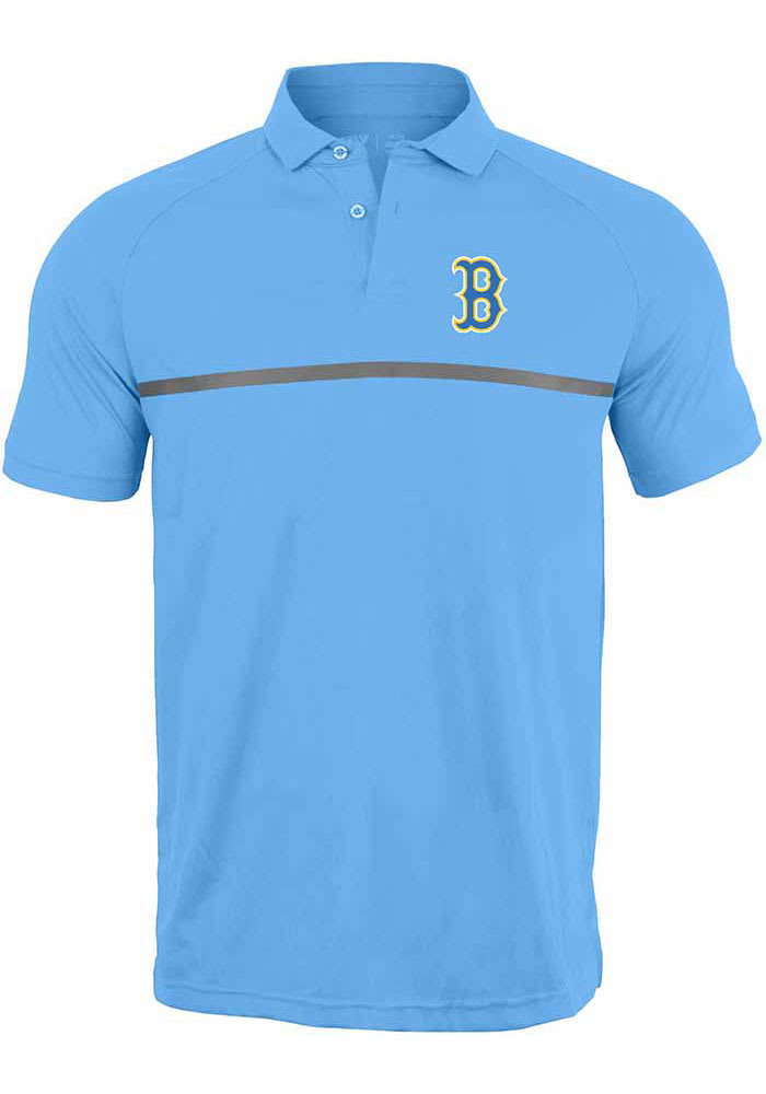 Levelwear Boston Red Sox Light Blue City Connect Sector Short Sleeve Polo, Light Blue, 100% POLYESTER, Size M, Rally House