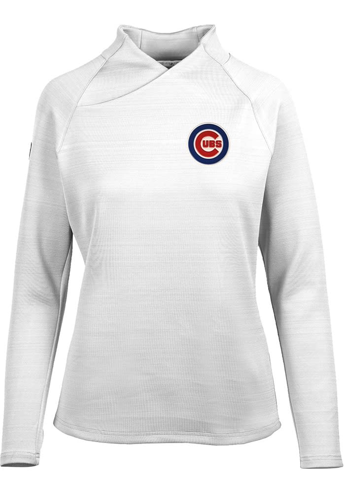 Men's Chicago Cubs Nike White Game Stripe Raglan Sleeve Polo