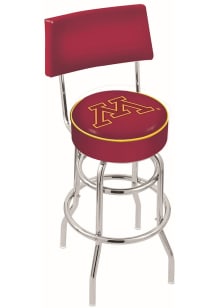 Black Minnesota Golden Gophers Double-Ring Swivel with Back Pub Stool