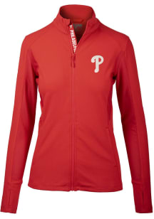 Levelwear Philadelphia Phillies Womens Red Alyssa Long Sleeve Track Jacket