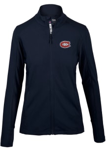 Levelwear Montreal Canadiens Womens Navy Blue Alyssa Long Sleeve Track Jacket