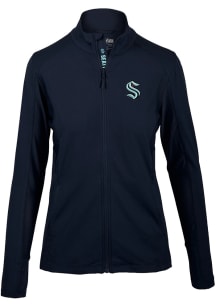 Levelwear Seattle Kraken Womens Navy Blue Alyssa Long Sleeve Track Jacket