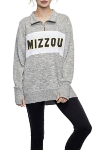 Missouri Tigers Womens Grey Cozy Fleece 1/4 Zip Pullover