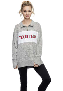 Texas Tech Red Raiders Womens Grey Cozy Fleece 1/4 Zip Pullover