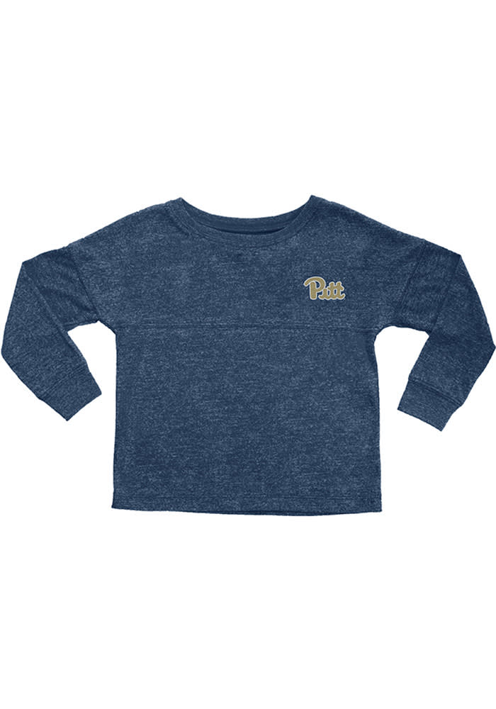 Pitt Panthers Girls Navy Blue Varsity Floral Long Sleeve T-shirt
