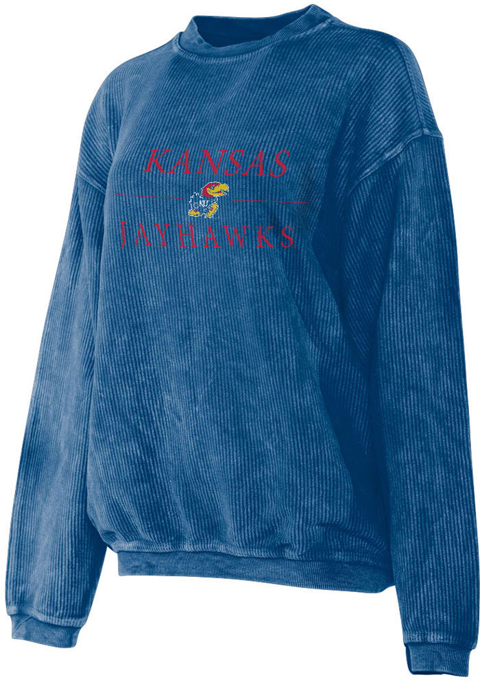St Louis Cardinals Womens Blue Corded Crew Sweatshirt