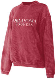 Oklahoma Sooners Womens Crimson Corded Crew Sweatshirt