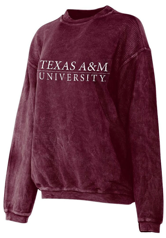 Texas A&M Aggies Womens Maroon Corded Crew Sweatshirt