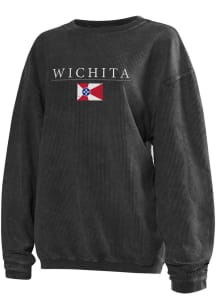 Wichita Womens Dark Grey Long Sleeve Corded Crew Sweatshirt