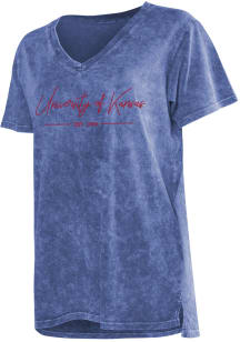 Kansas Jayhawks Womens Blue College Short Sleeve T-Shirt
