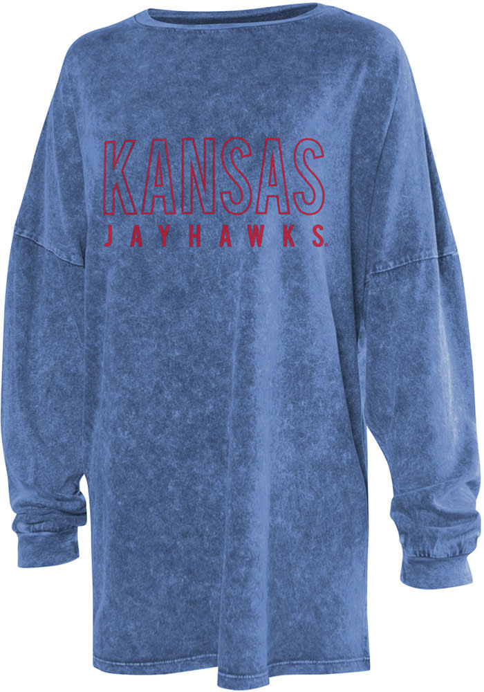 Kansas Jayhawks Womens Blue College LS Tee