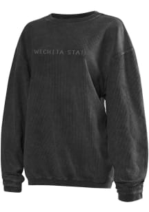 Wichita State Shockers Womens Charcoal Corded Crew Sweatshirt