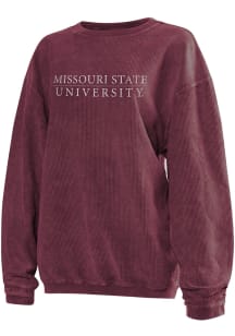 Missouri State Bears Womens Maroon Corded Crew Sweatshirt