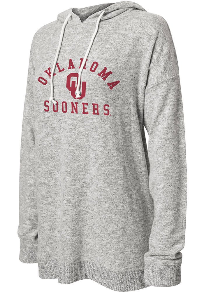 Oklahoma Sooners Womens Grey Cozy Hooded Sweatshirt