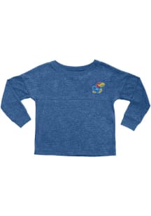 Kansas Jayhawks Girls Blue Varsity Jersey Long Sleeve T-shirt
