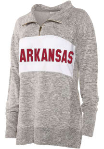 Arkansas Razorbacks Womens Grey Cozy 1/4 Zip Pullover