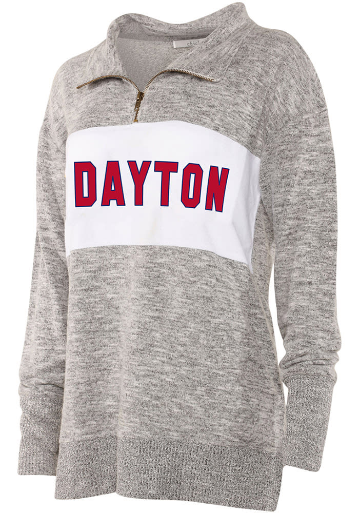 Dayton Flyers Womens Grey Cozy 1/4 Zip Pullover