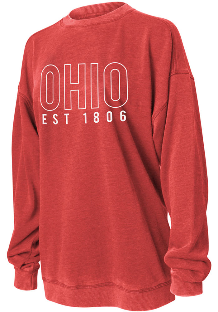 Ohio Women's Cardinal Campus Long Sleeve Crew Sweatshirt
