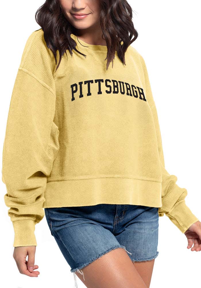 Pittsburgh Women's Gold Corded Boxy Pullover Long Sleeve T-Shirt