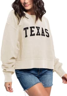 Texas Women's Natural Corded Boxy Pullover Long Sleeve Crew