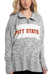 Pitt State Gorillas Womens Grey Cozy 1/4 Zip Pullover