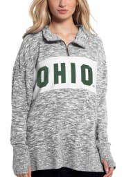 Ohio Bobcats Womens Grey Cozy 1/4 Zip Pullover