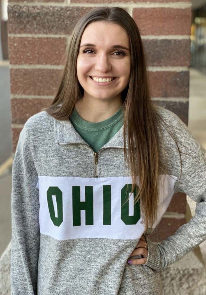 Ohio Bobcats Womens Grey Cozy Qtr Zip