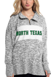 North Texas Mean Green Womens Grey Cozy 1/4 Zip Pullover