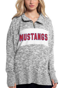 SMU Mustangs Womens Grey Cozy 1/4 Zip Pullover