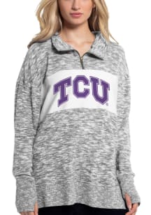 TCU Horned Frogs Womens Grey Cozy 1/4 Zip Pullover