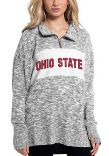 Ohio State Buckeyes Womens Grey Cozy 1/4 Zip Pullover