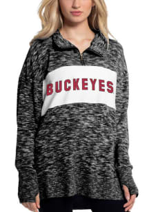 Ohio State Buckeyes Womens Black Cozy 1/4 Zip Pullover