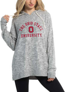 Womens Grey Ohio State Buckeyes Cozy Tunic Hooded Sweatshirt