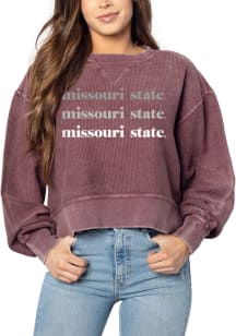 Missouri State Bears Womens Maroon Corded Boxy Crew Sweatshirt