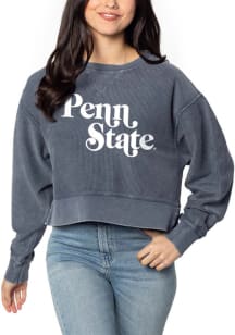 Penn State Nittany Lions Womens Navy Blue Corded Boxy Crew Sweatshirt