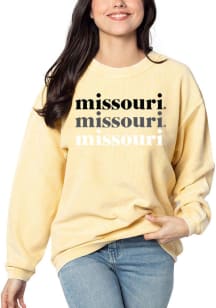 Missouri Tigers Womens Gold Corded Crew Sweatshirt